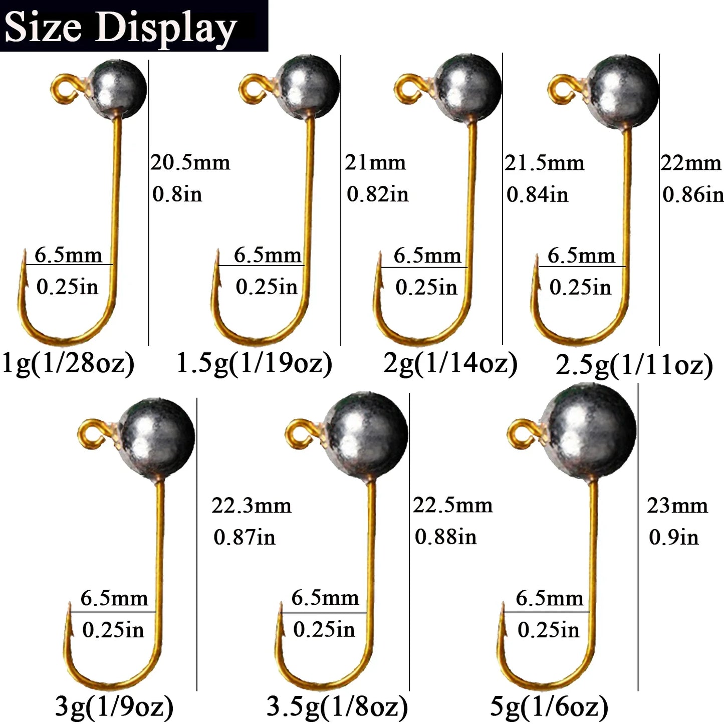 No Dink Fishing Micro Jig Head Hooks - 0.035oz to 0.18oz (10-Piece Pack)