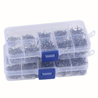 No Dink Fishing 1000-Piece J Hook Set – Sizes 3-12 Fishing Hooks
