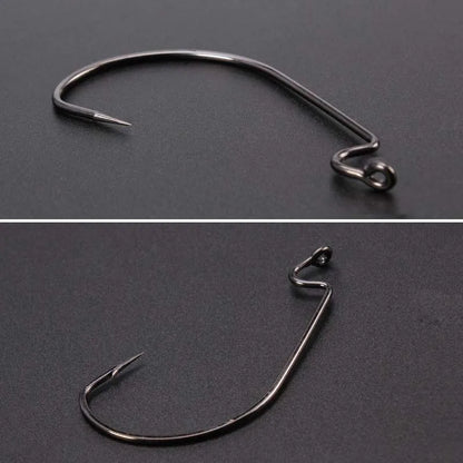 20-Piece EWG Offset Fishing Hooks - Premium Bass Worm Hooks