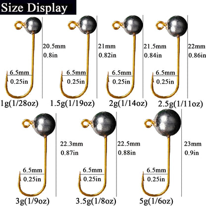 No Dink Fishing Micro Jig Head Hooks - 0.035oz to 0.18oz (10-Piece Pack)