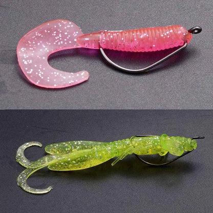 20-Piece EWG Offset Fishing Hooks - Premium Bass Worm Hooks